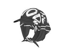 Here for Food Bandana Cappello da baseball da donna con visiera e sciarpa attaccata, cappello estivo leggero per il sole, per viaggi, spiaggia, attività all'aperto, nero