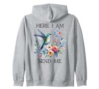 Here I Am Send Me Isaiah 6:8 Bible Christian Hummingbird Felpa con Cappuccio