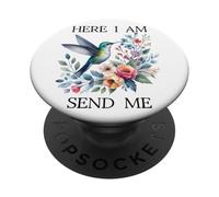 Here I Am Send Me Isaiah 6:8 Bible Christian Hummingbird PopSockets PopGrip Adesivo