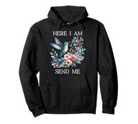 Here I Am Send Me Isaiah 6:8 Bible Christian Mom Hummingbird Felpa con Cappuccio