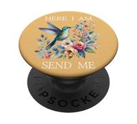Here I Am Send Me Isaiah 6:8 Bible Christian Mom Hummingbird PopSockets PopGrip Adesivo