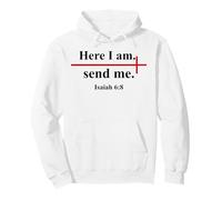 Here I Am Send Me Isaiah 6:8 Bible Verse Christian Cross Felpa con Cappuccio