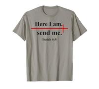 Here I Am Send Me Isaiah 6:8 Bible Verse Christian Cross Maglietta