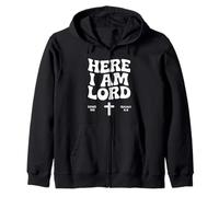 Here I Am Send Me Isaiah 6:8 Christian Bible Verse Lord Felpa con Cappuccio
