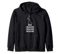 Here Treasure Treasure Treasure T-Shirt Metal Detector Tee Felpa con Cappuccio