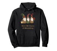 Here We Come A Wassailing Cute Allegro Inverno Gnomi Felpa con Cappuccio