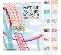 Here we fucking go again 2025 Calendario Trash Talk Wall Calendario 2025 Calendario 2025 12 mesi di pianificazione, programmazione e organizzazione, novità pianificazione calendario da parete blocco