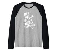 Here We Go Black Run Sci Grafica Scoglio Terreno Ripido Sport Invern Maglia con Maniche Raglan