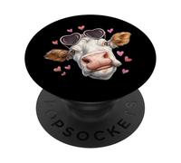 Hereford Cattle Farmer - Occhiali da sole a forma di cuore per San PopSockets PopGrip Adesivo