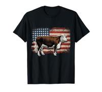 Hereford Rancher - Bandiera americana per Hereford Cow Farmer Maglietta