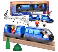 Herefun Locomotiva ad Azione a Batteria, Treno Alimentato a Batteria, Giocattolo Locomotiva con Conducente e Passeggero, Trenino Elettrico per Bambini 3 4 5 6 7 8+ Anni