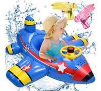 Herefun Salvagente Neonato, Salvagente Gonfiabile Bambini, Anello da Nuoto per Bambini Con 2 Pistole Ad Acqua, Baby Float Salvagente, Salvagente Bimbo per 1 2 3 4 5 6 Anno, Piscina Baby Seggiolino