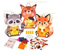 Herenear 3 pezzi Lanterna di San Martino, Lanterna a forma di animale con bastone, lanterne per bambini per la parata, Halloween Natale San Martino lanterna per 3, 4, 5, 6, 7, 8 anni ragazzi e ragazze