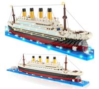 Herenear 4100+ Set di Blocchi di Costruzione modello di Titanic, Cruise Ship Titanic Boat Model Building Kit con LED, Modellismo Da Costruire Adulti e Bambini