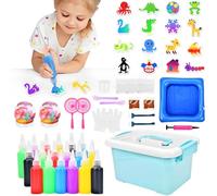Herenear Aqua Gelz Set, DIY Magic Water Elf, Magico Elfo Acquatico, Giocattoli Fatti a Mano per Bambini, Creativo 3D Magic Gel con 18 Flaconi di Gel Colorato, 16 Stampini