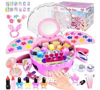 Herenear Kit Unghie Bambina, Trucchi Smalti Lavabili per unghia, Set Gioco per bambino, Regalo Natale e Completone 6-12 Anni