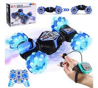 Herenear Macchina Telecomandata, 4WD RC Auto Telecomando 360 Rotazione Acrobatica RC Stunt Car, 1:14 RC Stunt Car con Musica e Luce Batteria 2.4Ghz Sensore Di Gesto per Bambini da 4 à 12 Ans (Blu)