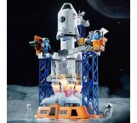 Herenear Razzo Spaziale, Versatile Space Shuttle per Bambini 3-8 Anni - Con Rampa di Lancio, Astronauta e Proiettori, Regalo per Ragazzi e Ragazze