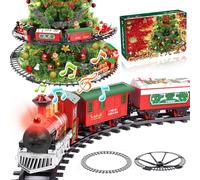 Herenear Trenino Natalizio Elettrico per Bambini, Trenino Classico Natalizio con Supporto Installazione, Treno Elettrico Giocattolo Sull'albero di Natale per Bambini 5 6 7 8 9 Ann (Tra gli alberi)