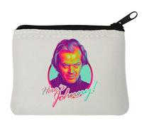 Here's Johnny Vaporwave Styled Axe Break Door Art - Portamonete in neoprene, 10 x 11 cm, colore: Bianco