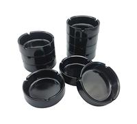 HERF - Posacenere in plastica melamminica, colore nero, confezione da 10, S-3"