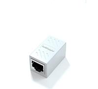 Herfair Confezione da 2 accoppiatori RJ45, accoppiatore Ethernet, accoppiatore di rete per Cat7, Cat6, Cat5e, Cat5, accoppiatore per cavo Ethernet (bianco)