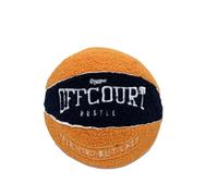 Herfair Cuscino da basket 3D, 25 cm, palla di peluche morbida, decorazione della stanza, regalo per ragazzi e ragazze (arancione e nero)