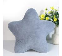 Herfair Cuscino per bambini a forma di stella, morbido e soffice, cuscino decorativo a forma di stella per divano, cuscino in peluche per camera da letto e camera dei bambini, decorazione (Grigio