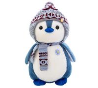 Herfair Pinguino peluche con cappuccio, idea regalo (27 cm, blu)