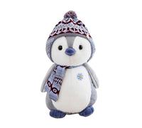 Herfair Pinguino peluche con cappuccio, regalo (20 cm, grigio)