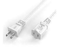 Herfair Polarized 2-Prong Male-Female Extension Power Cord Cable, Outlet Extension Cable Cord US AC 3-Prong Male/Female Power Cable White 4.5m