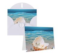 HerfsT Biglietti di auguri stampati con perle marine, biglietti vuoti con buste, biglietti di ringraziamento divertenti per tutte le occasioni, compleanno, ringraziamento, matrimonio e altro ancora,