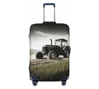 HerfsT Tractor Agricoltura Tranquil Print Valigie Copertura Elastica Lavabile Copertura Dei Bagagli Antipolvere Protezione Dei Bagagli per Viaggi Adatto 45-81 Pollici, Nero , L
