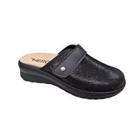 Hergos Ciabatte predisposte modello H3500 con plantare anatomico sostituibile, adatte ad alluce valgo (NERO, Sistema Taglie Calzature EU, Adulto, Numero, Media, 39)