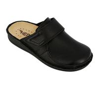 Hergos H424 - Sabot da uomo in pelle e tessuto elasticizzato con velcr