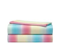 Heritage Kids Lenzuolo con angoli, in microfibra, arcobaleno, doppia