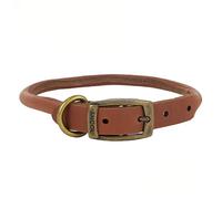 Heritage Leather Collo cucito in pelle, marrone, 35 - 43 cm (Taglia 4)