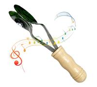 Heritage Musical Spoons - Manuale tradizionale per percussioni, cucchiaio in acciaio inox con manico in legno, strumento a corda per ritmo popolare, accessorio musicale artigianale