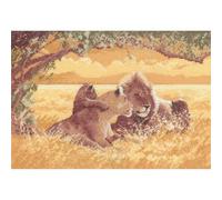 Heritage PGLI618-E - Set per Punto Croce, Motivo: Leone (L), 32 x 22 cm