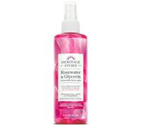 Heritage Store Acqua di rose con glicerina, senza alcool, 100% pura vegana, utile per pelle, capelli e altro, tonico viso e idratante, spray per nebbia, 227 ml