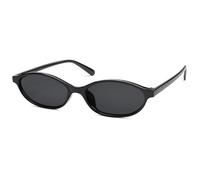 HERJOUR Y2k Occhiali da sole ovali retrò occhio di gatto occhiali da sole donna moda sottile occhiali da sole Sunnies Designer AR82253, A2 nero/grigio, m