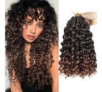 Herkeymidy GoGo Curl Crochet Hair 14Inch 8 Packs Pre looped Ocean Wave Crochet Hair Deep Twist Crochet Synthetic Braiding Hair for Women (T30, 18INCH)
