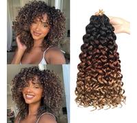 Herkeymidy GoGo Curl Crochet Hair 14Inch 8 Packs Pre looped Ocean Wave Crochet Hair Deep Twist Crochet Synthetic Braiding Hair for Women (1B/30/27, 14INCH)