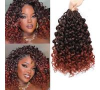 Herkeymidy GoGo Curl Crochet Hair 14Inch 8 Packs Pre looped Ocean Wave Crochet Hair Deep Twist Crochet Synthetic Braiding Hair for Women (T350, 14INCH)
