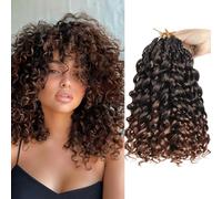 Herkeymidy GoGo Curl Crochet Hair 14Inch 8 Packs Pre looped Ocean Wave Crochet Hair Deep Twist Crochet Synthetic Braiding Hair for Women (T30, 14INCH)