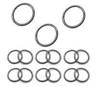 HERKINDNESS 15 Pezzi Resistenti e Durevoli Anelli Moschettone, Lega di Zinco Nero Pistola Anelli a Moschettone, Moschettoni Rotondi Anelli, per Fissare Portachiavi, Zaini, Borse e Cinture