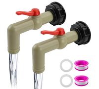 HERKINDNESS 2 Pezzi Rubinetto IBC, 1" Rubinetto Serbatoio IBC, Robinet de Réservoir IBC con Valvola di Regolazione, Adattatore IBC S60x6 Filettatura Grossa per Serbatoio Acqua Piovana 1000L IBC