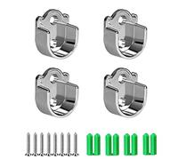 HERKINDNESS 4 Pezzi Asta Armadio Supporto Asta di Sostegno a Forma di U presa Flangia set Heavy Duty Closet Pole rod End Supporta (25mm)