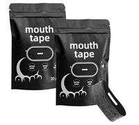HERKINDNESS 60 Pezzi Mouth Tape for Sleeping, Autoadesivo Cerotti Bocca, Tessuto Elasticizzato Cerotti per la Bocca, Nero Mouth Taping, Progettato per Alleviare il Russare