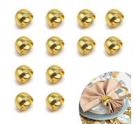 HERKINDNESS Anelli Portatovaglioli, 12 Pezzi Oro Portatovaglioli Personalizzati, 4,6 x 2,8 cm Rotondo Anelli per Tovaglioli, Portatovaglioli Consistenza Glassato, per Feste Matrimonio, Cene